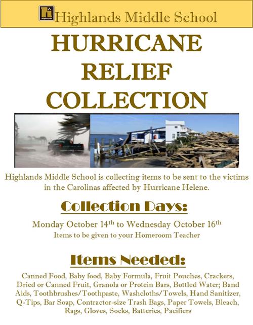 hurricane relief flyer